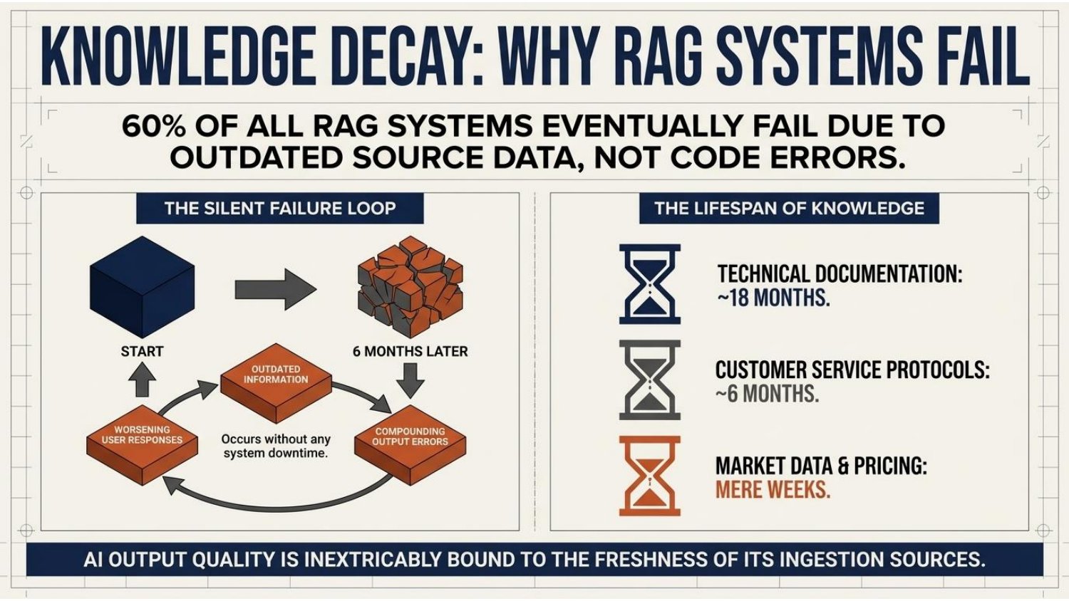 Knowledge decay: why RAG systems fail and the lifespan of knowledge