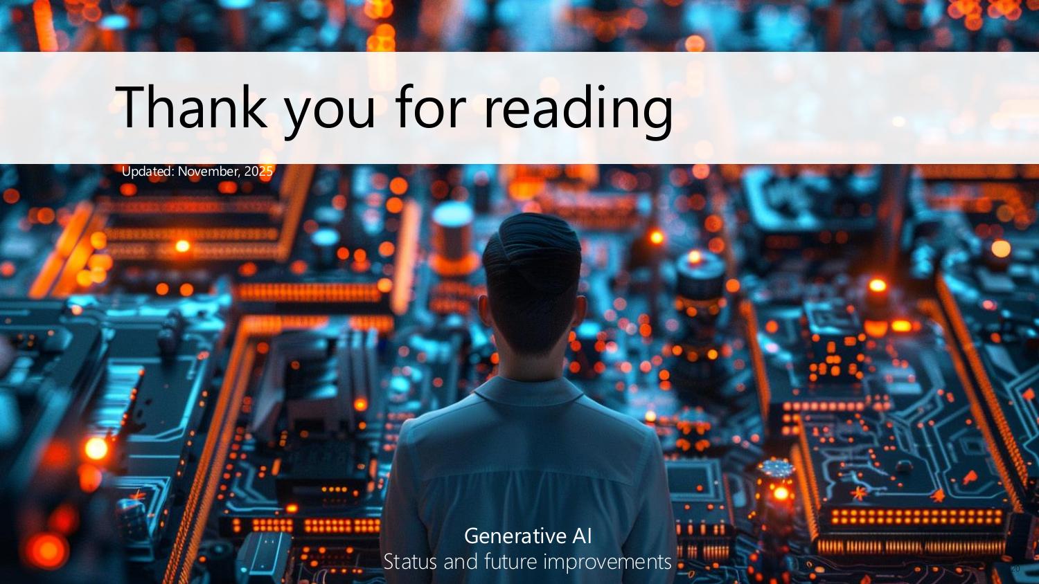 Closing slide — thank you for reading, Agentic AI and agentic workflows