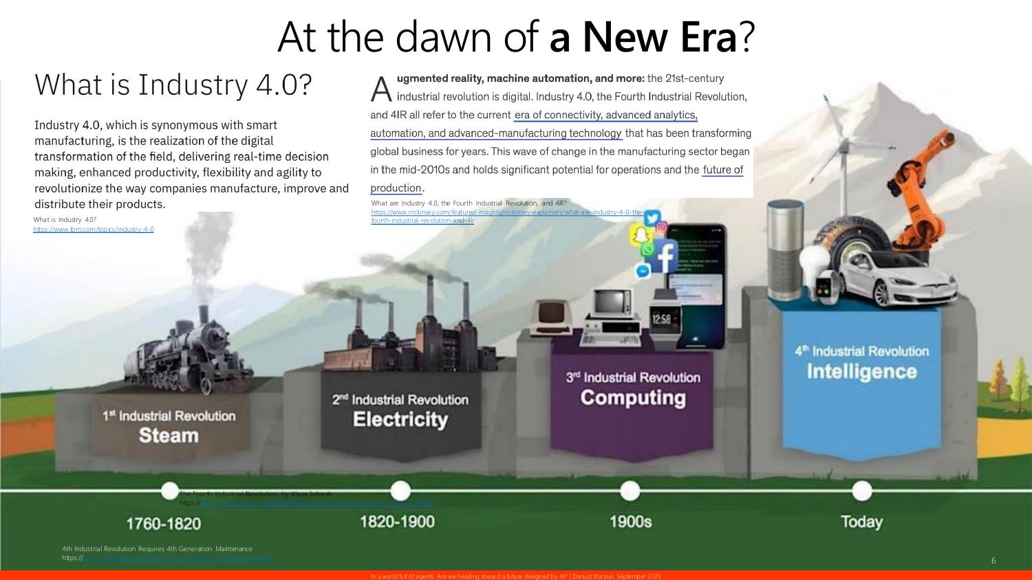 At the dawn of a new era — references framing Industry 4.0 and the fourth industrial revolution